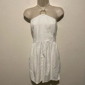 Elegant White Halter Shorts Jumper